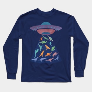 dinosaur abduction,aliens,kidnapping types of dinosaurs Long Sleeve T-Shirt